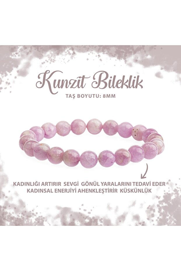 Certified Kunzit 8mm Natural Stone Bracelet