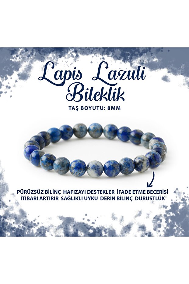 Certified Lapis Lazuli 8mm Natural Stone Bracelet