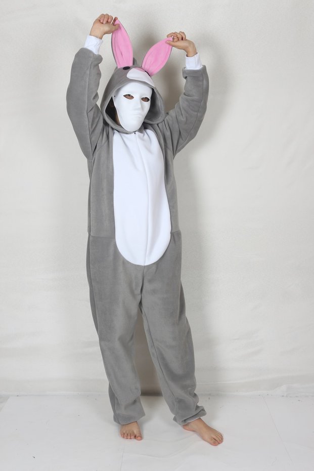 Adult Rabbit Costume Animal Costume Cozy Pajama Costume