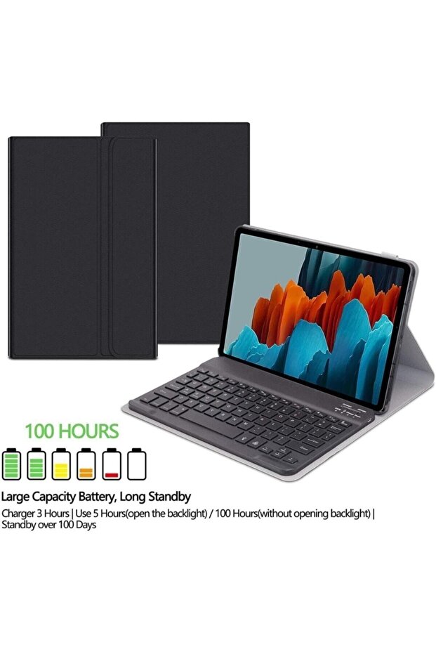 Samsung Galaxy Tab S7 Fe Lte T737 T736 T733 T730 (12.4 Inç) Bluetooth Klavyeli Standlı Tablet Kılıfı - 6