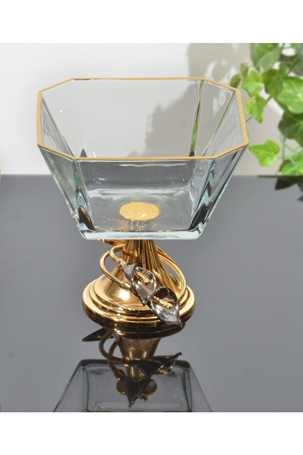 Avangarde Special Design Double Gala Floral Metal Leg Stand Gold Gilt Presentation Holder