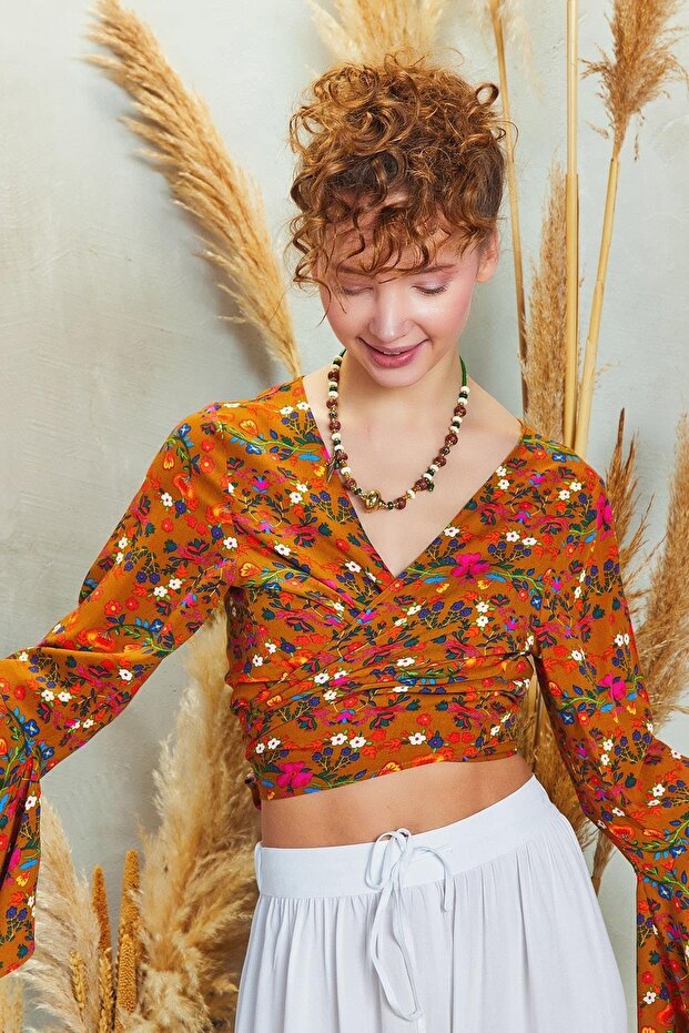 Ispanyol Kol Crop Bluz - 4