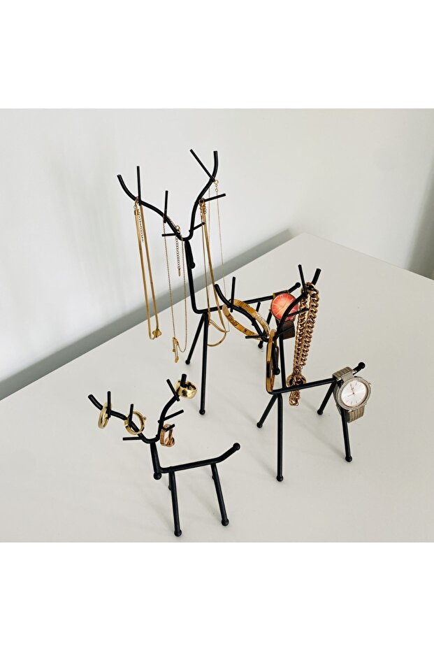 Triple Deer Figure, jewelry, For Bedroom, Black Stainless High Quality, No Mess, Stylish Design