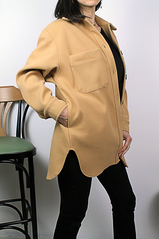 Cep Detaylı Gömlek Kahverengi - 5