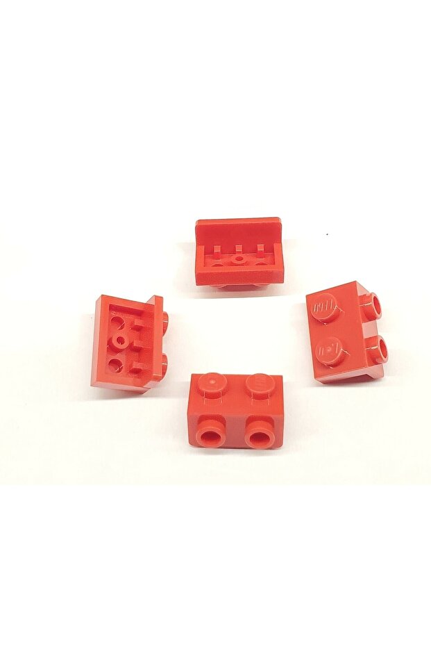 Original Custom Moc Creator Connection Part Bracket 1 X 2 - 1 X 2 Red 4 Pieces Will Be Sent