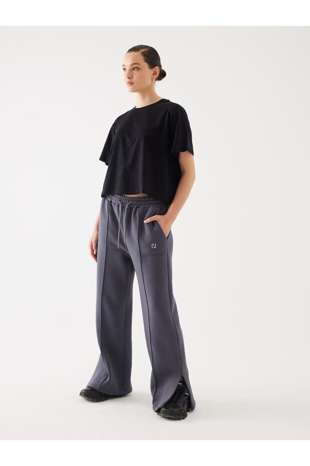 Füme Şardonlu Yırtmaç Detay Jogger - 6