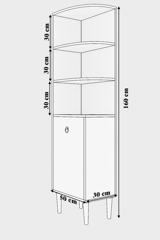 Dekoratif Dolap Köşe Rafı, Çok Amaçlı Raf, Salon Rafı Mdf - 3