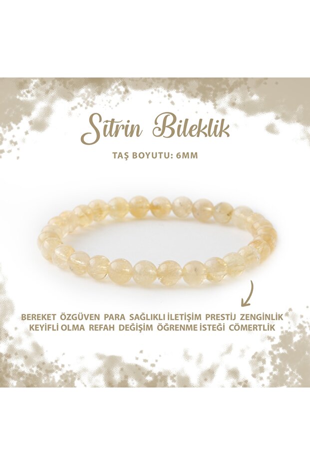 Certified Citrine 6mm Natural Stone Bracelet