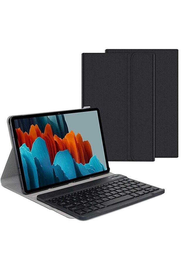 Samsung Galaxy Tab S7 Fe Lte Sm T733 (12.4 Inch) Compatible Tablet Case with Bluetooth Keyboard and Stand