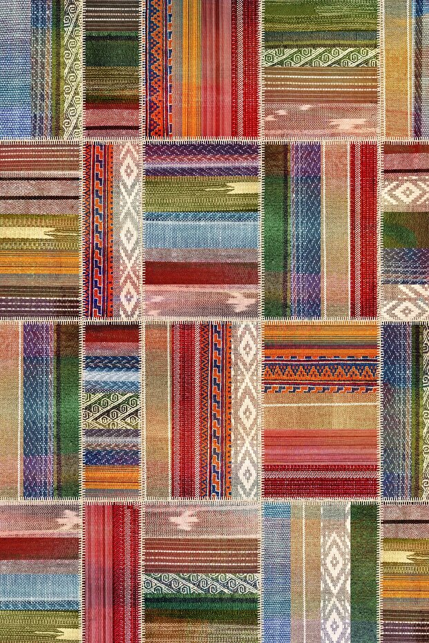 Bitsy Kadife Elit Desenli Pamuk Tabanlı Yıkanabilen Kaydırmaz Antibakteriyel Salon Halısı - 4