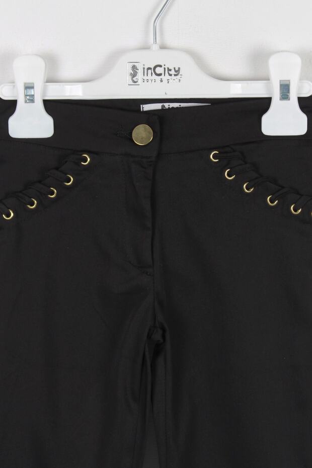 Devojčice, crne kapri pantalone - 2