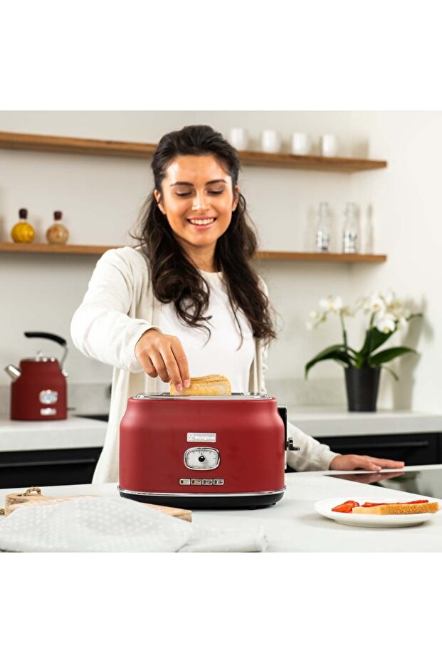 Ekmek Kızartma Makinesi - Retro Series 2 Slice Toaster Kırmızı - 3