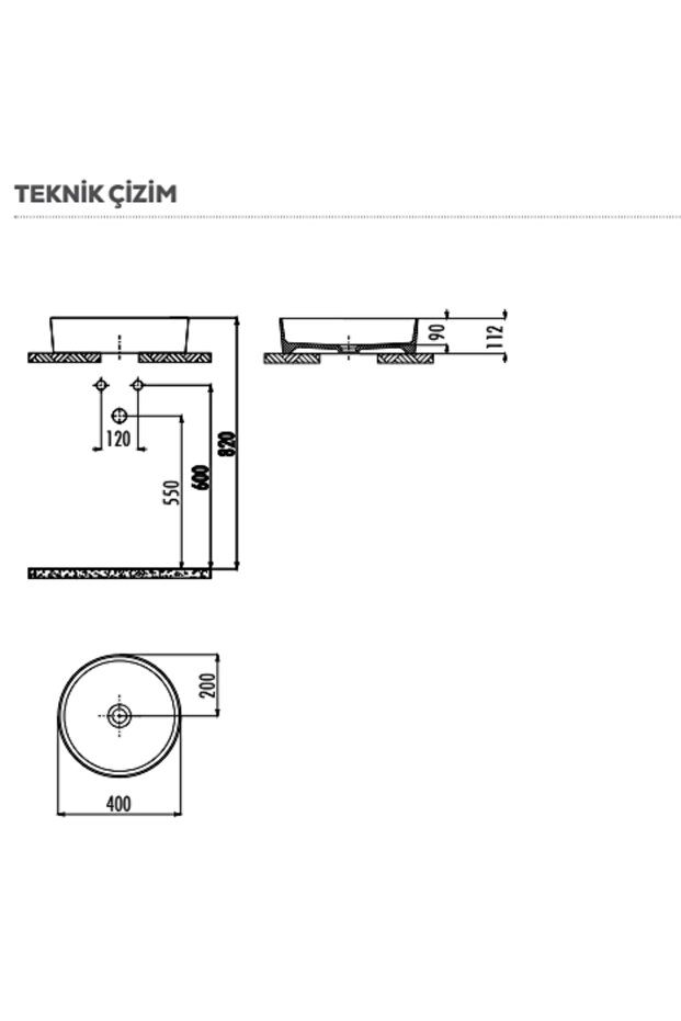 Loop Ø 40 Cm Çanak Lavabo Lp140 - 3