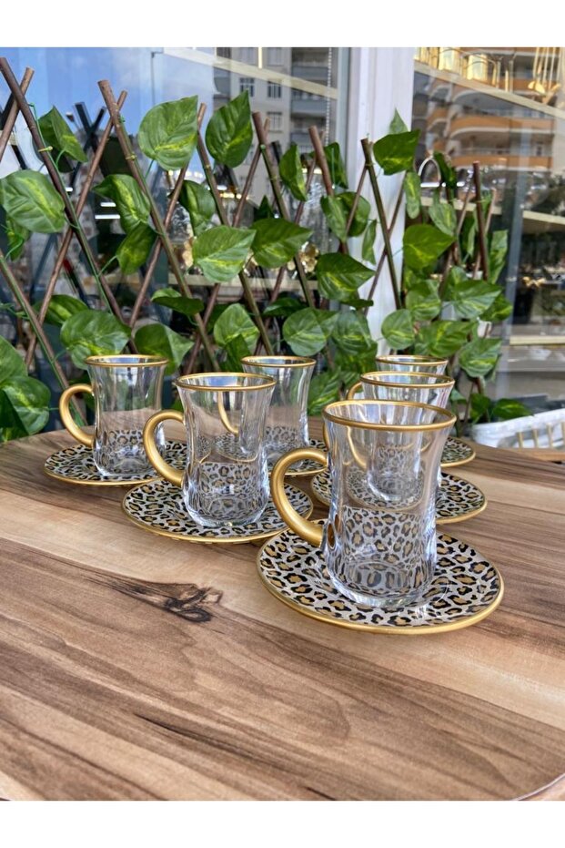 Leopard Pattern Handled Tea Set
