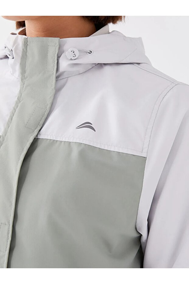 Damen-Regenmantel aus wasserabweisendem Stoff mit Kapuze - 6