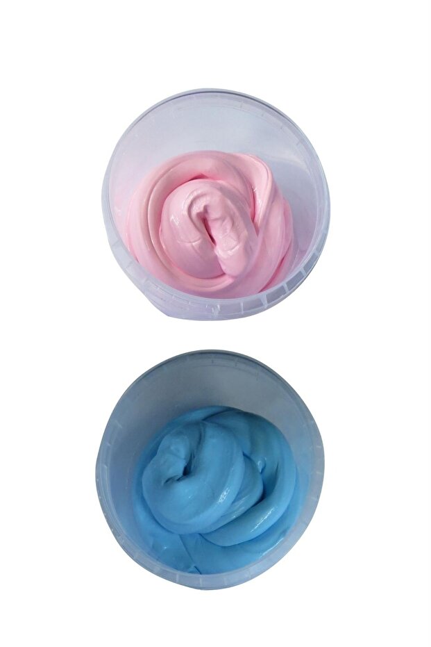 Ele Yapışmayan Pembe-mavi Slime 2 Li Pofuduk Slaym Oyun Hamuru - 4