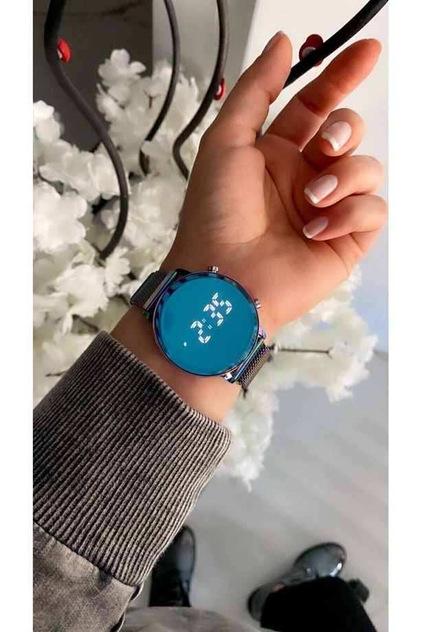 Unisex Tuşlu Led Saat Mıknatıslı Kordon Özel Seri - 1