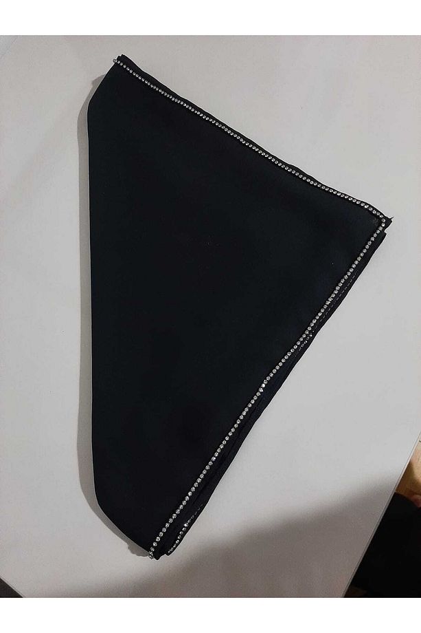 Orjinal Krep Şifon Kumaştan Lüks Taşlı Tesettür Şal - 5