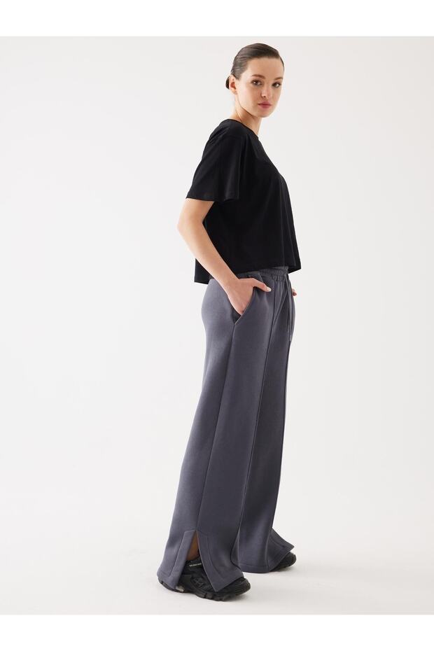 Füme Şardonlu Yırtmaç Detay Jogger - 3