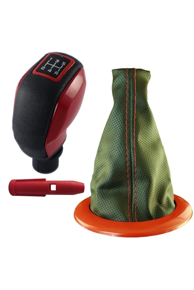 - Megane 2 Sports Gear Shift Knob and Shift Gaiter Set with Red Detail