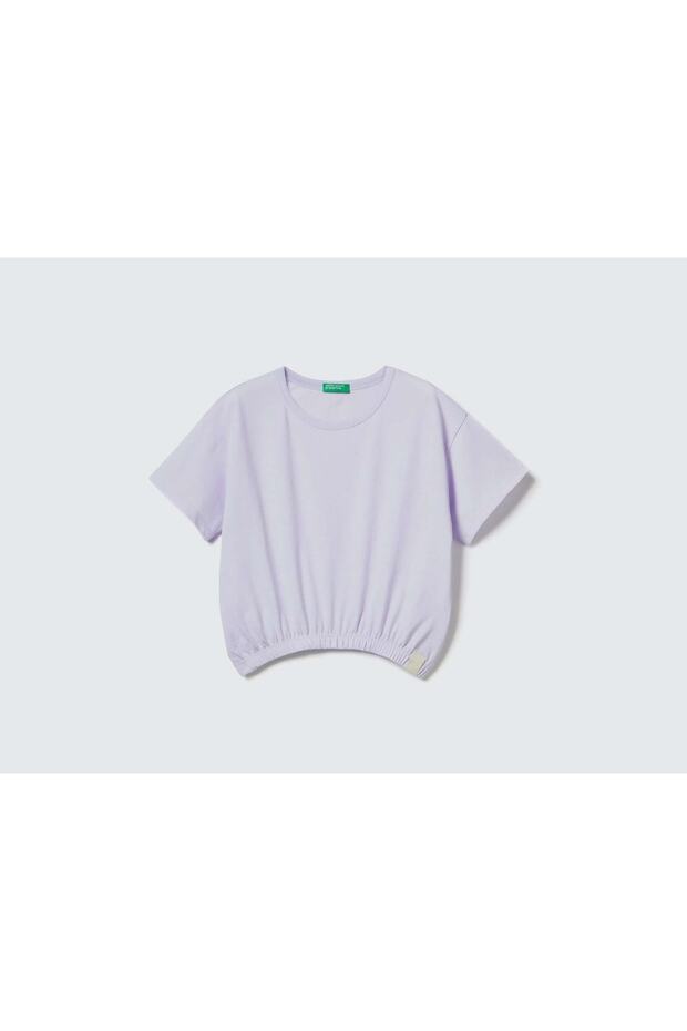 Girl's Lilac Logo Label T-shirt