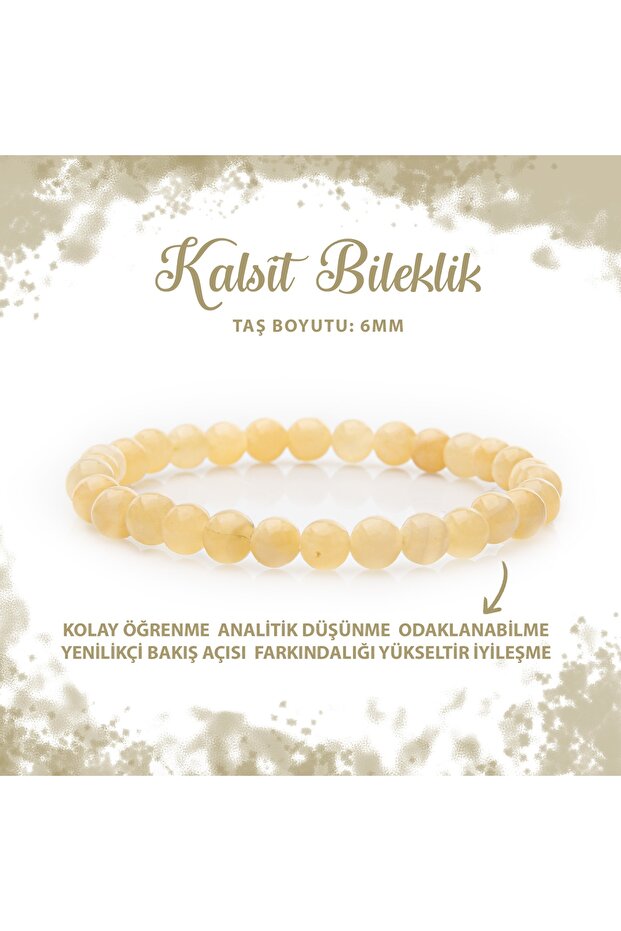 Certified Calcite 6mm Natural Stone Bracelet