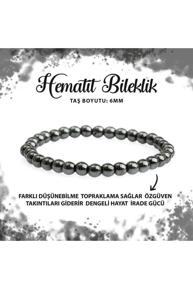 Certified Hematite 6mm Natural Stone Bracelet