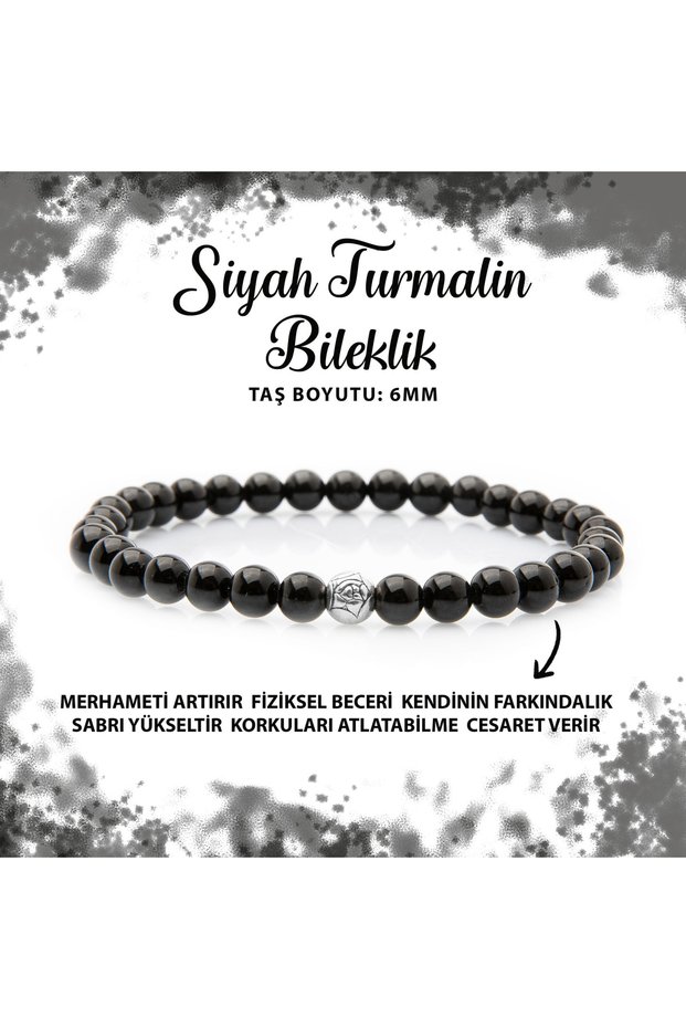 Certified Black Tourmaline 6mm Natural Stone Bracelet
