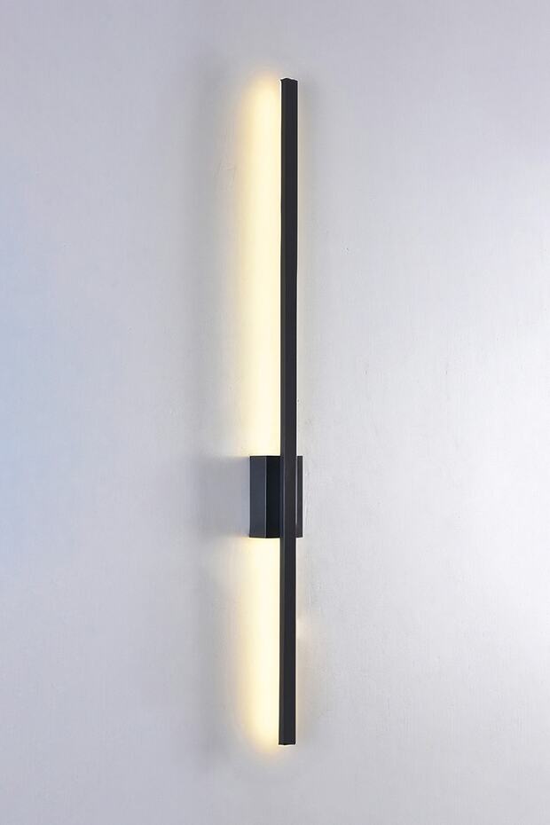 70 cm Black Sword Led Wall Sconce - 3000K Yellow Light, Rectangular Rosace - 7