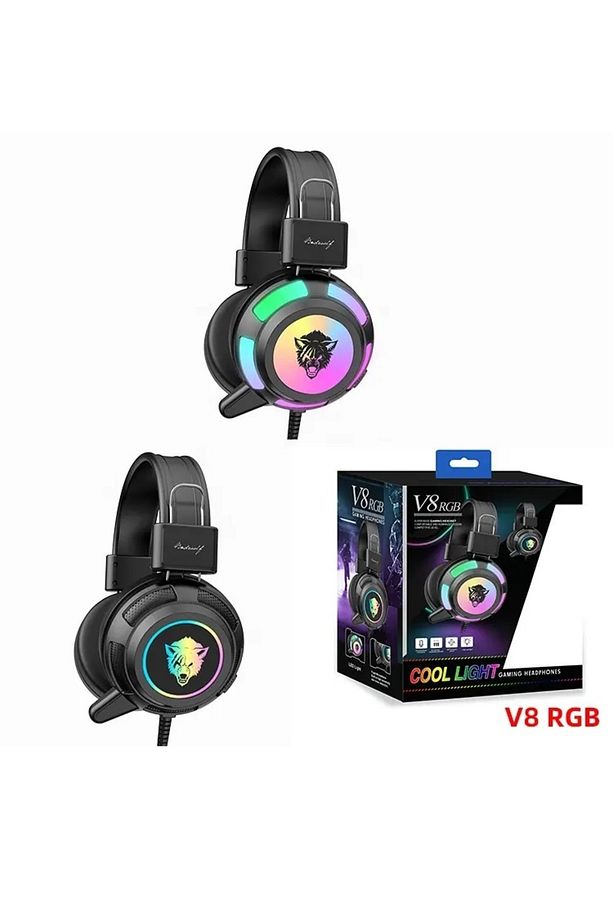 Rgb Led Işıklı Oyuncu Kulaklığı Profesyonel Gaming Headset Mikrofonlu Oyun Kulaklık V8 - 2
