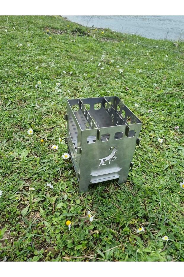 Kamp Ocağı-paslanmaz Inox Ateş Kutusu (çantalı)-ateş Kutusu-firebox-katlanır Mini Kamp Sobası - 5