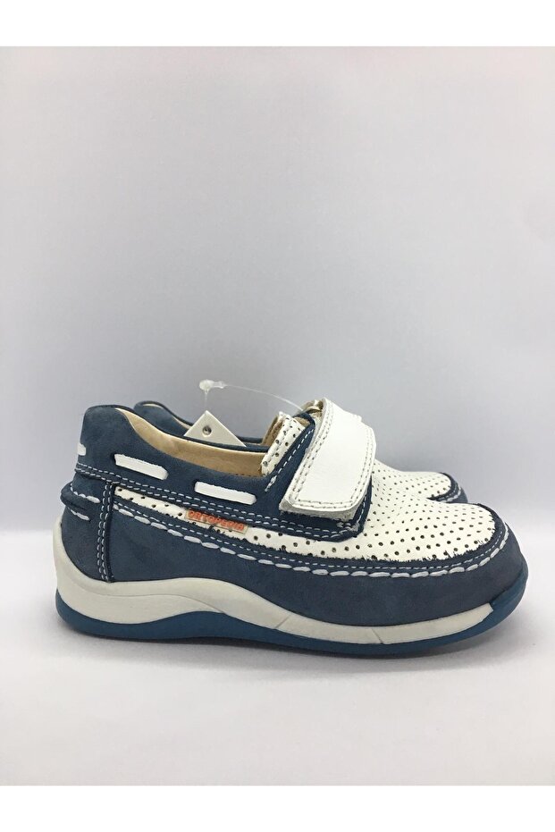 Çocuk Ayakkabı 0116 - Kot Nubuk Beyaz Deri - 1