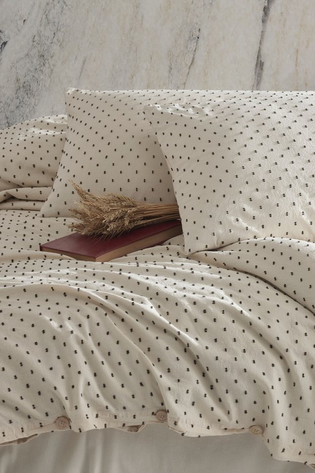 Freya Khaki 100% Cotton Washed Vintage Double Duvet Cover Set 200*220 Frykhckt