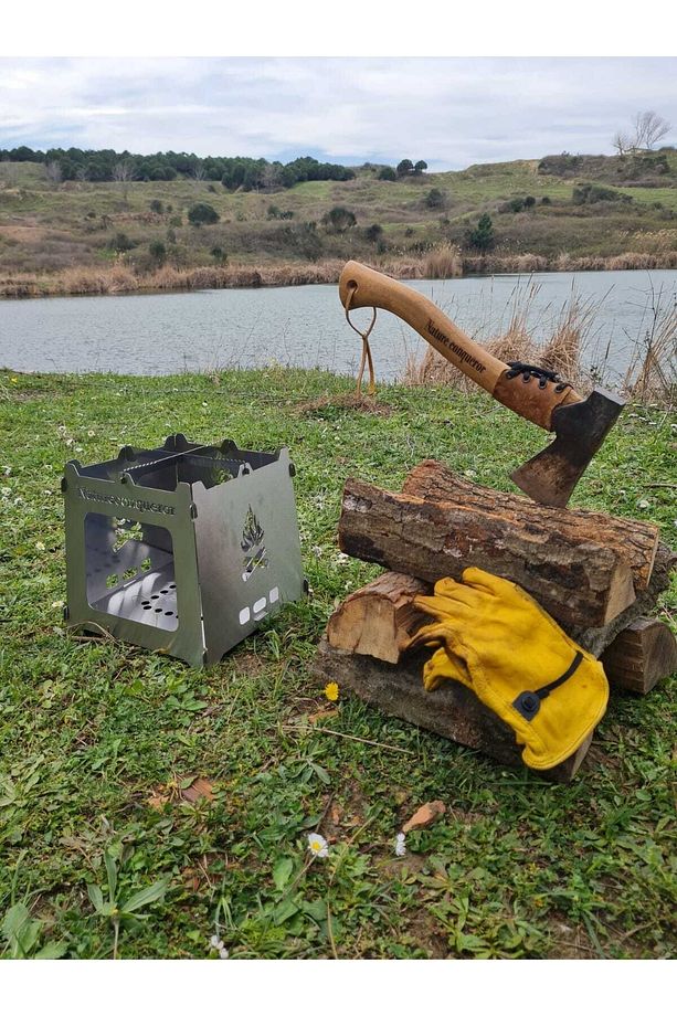 Kamp Ocağı-paslanmaz Inox Ateş Kutusu (çantalı)-ateş Kutusu-firebox-katlanır Mini Kamp Sobası - 1