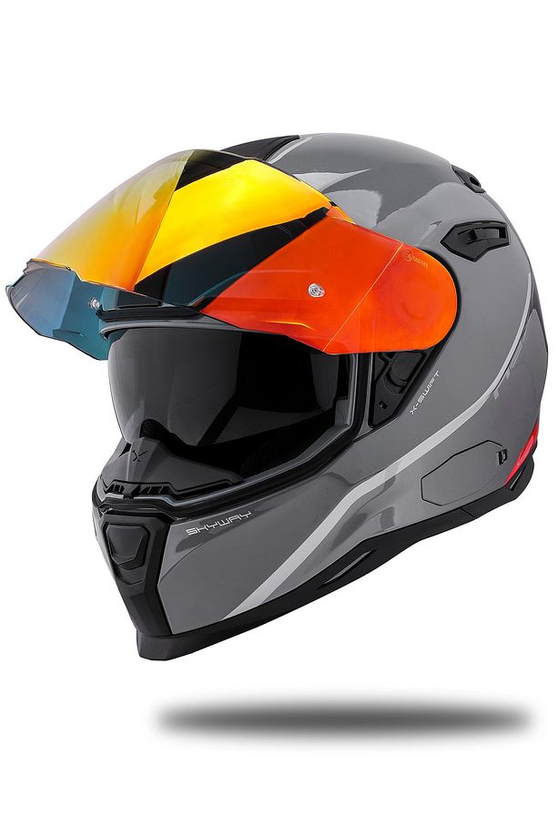 Sx.100 Skyway Gri-kırmızı Kask - 4