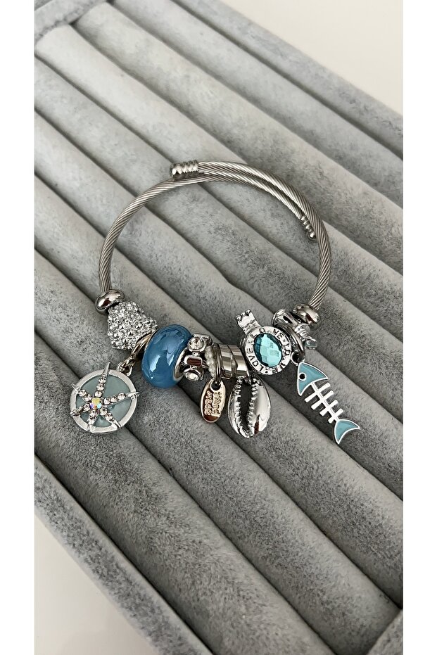 Blue Starfish And Fish Model Bracelet