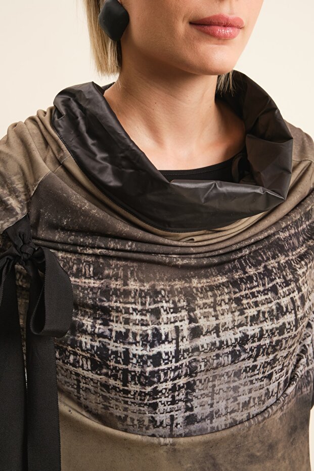 Desenli Avangart Elbise - 2