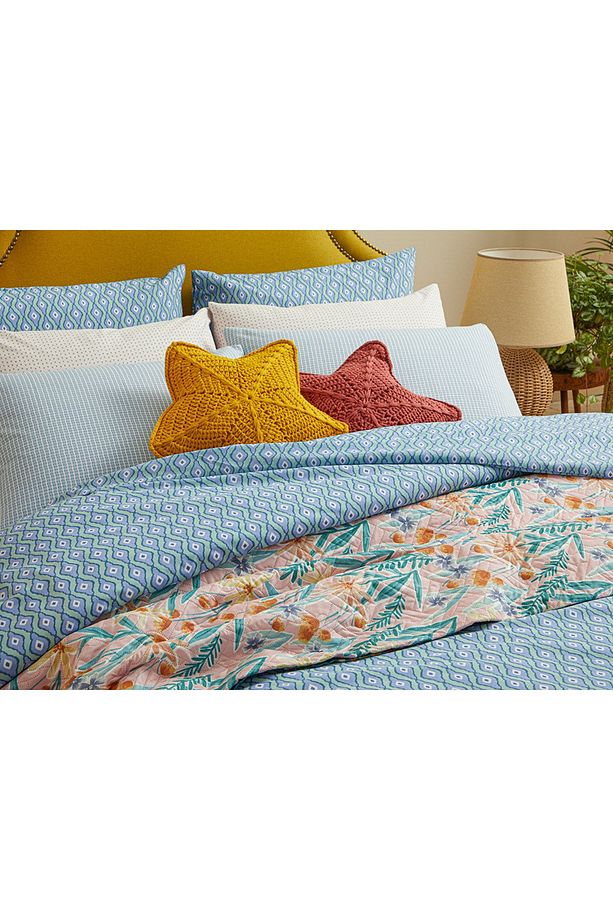 Quarto Kolay Ütülenir Çift Kişilik Nevresim 200x220 Cm Mavi - 2