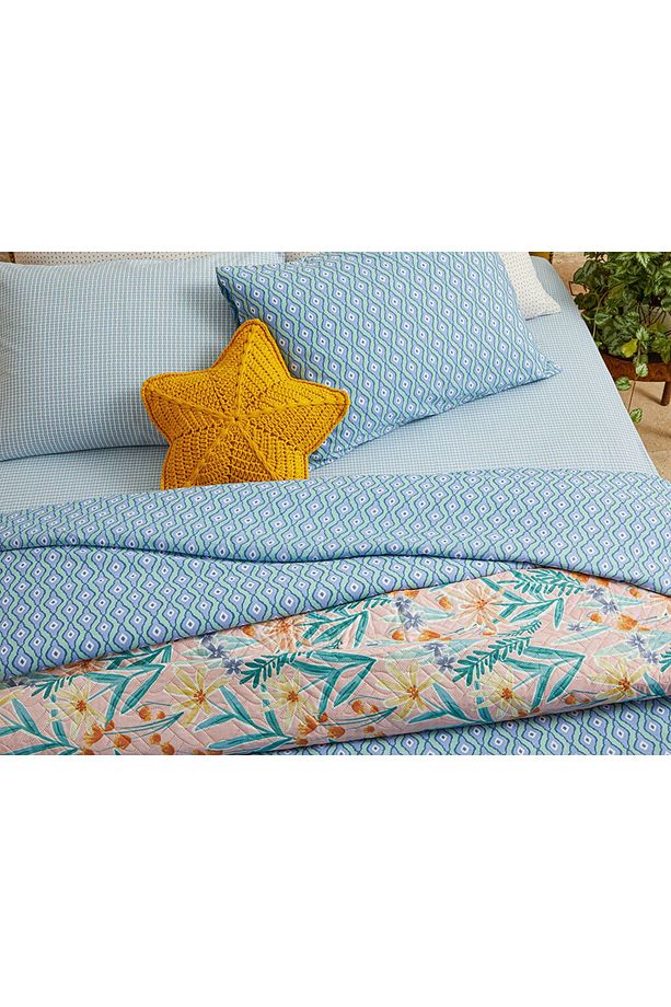 Quarto Kolay Ütülenir Çift Kişilik Nevresim 200x220 Cm Mavi - 3