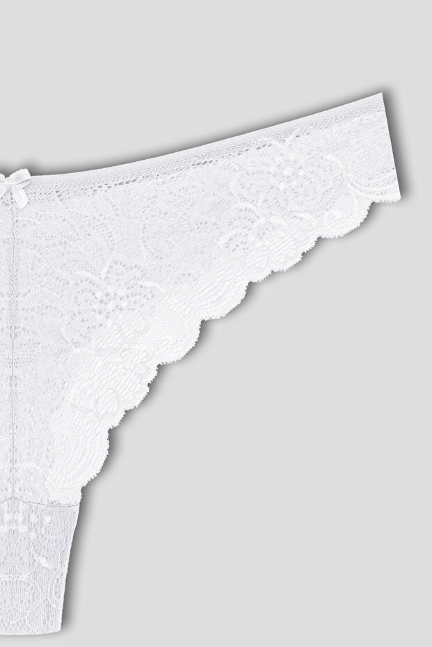 Dantelli Yüksek Bel String Kadın Külot - 3