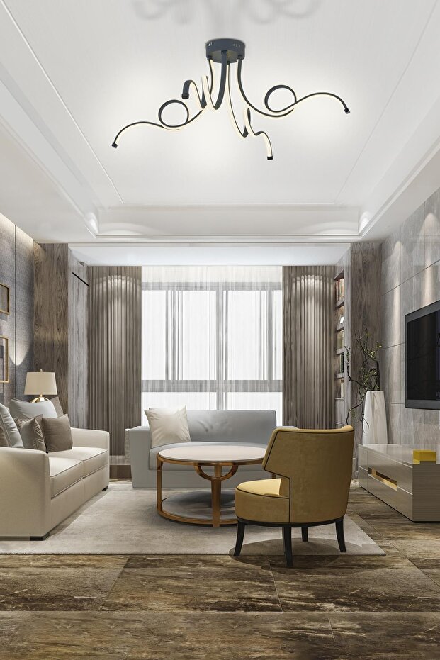 Lucea 3 Renkli Ledli Antresit Renkli 4'lü Plafonyer Avize - 1