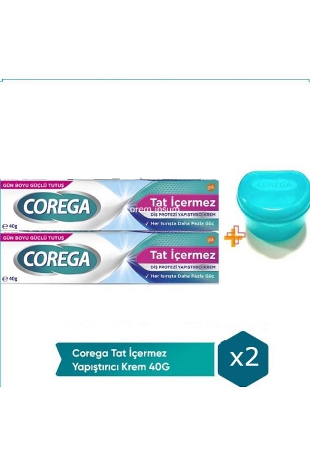 Tat Içermez Diş Protez Yapıştırıcı Krem 40 gr X 2 Adet Protez Diş Saklama Kutusu - 1