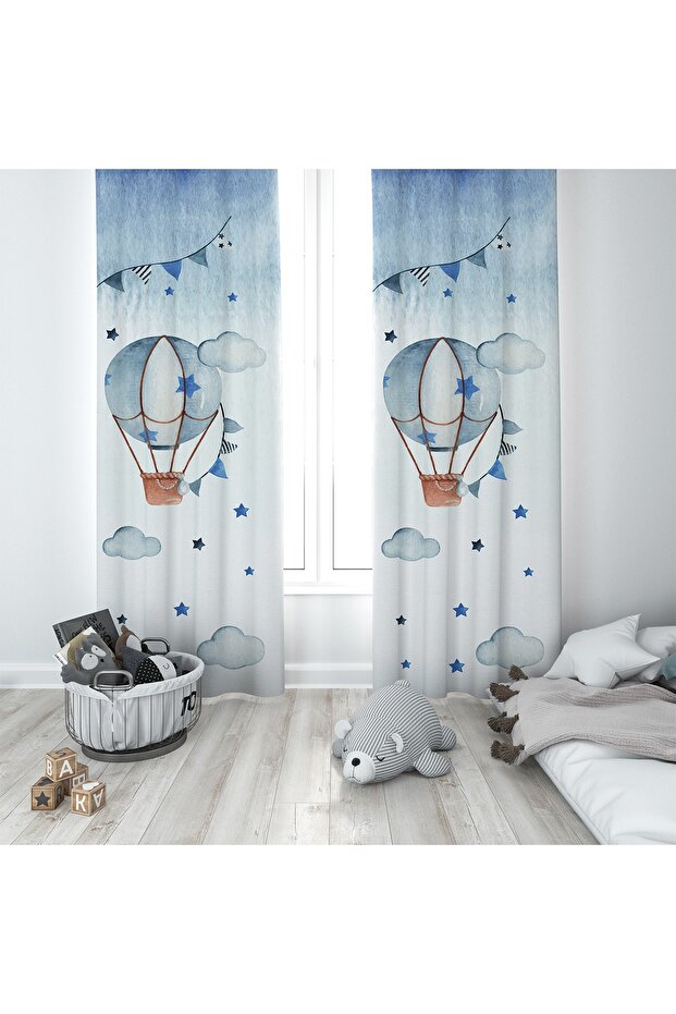 Children's Room Digital Printed 135x260cm Single Wing Background Curtain Model 00016
