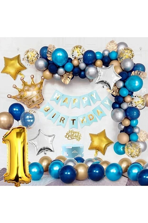 Age Foiled Blue Happy Birthday Birthday Party Ornament