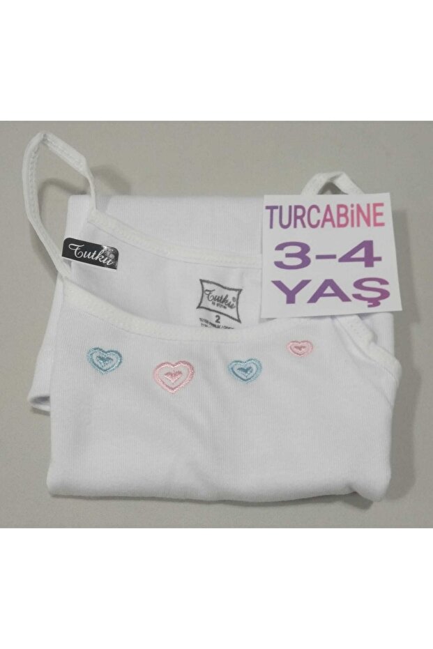 1 Piece Cotton Lycra Flexible Comfortable Girl Child 3-4 Years Old White Color Rope Strap Undershirt