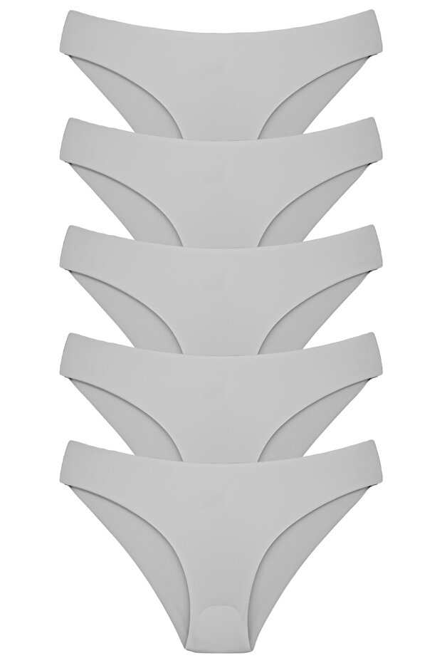 5-Piece Interlock Fabric Laser Cut Seamless Non-Marking Slip Women's Panties