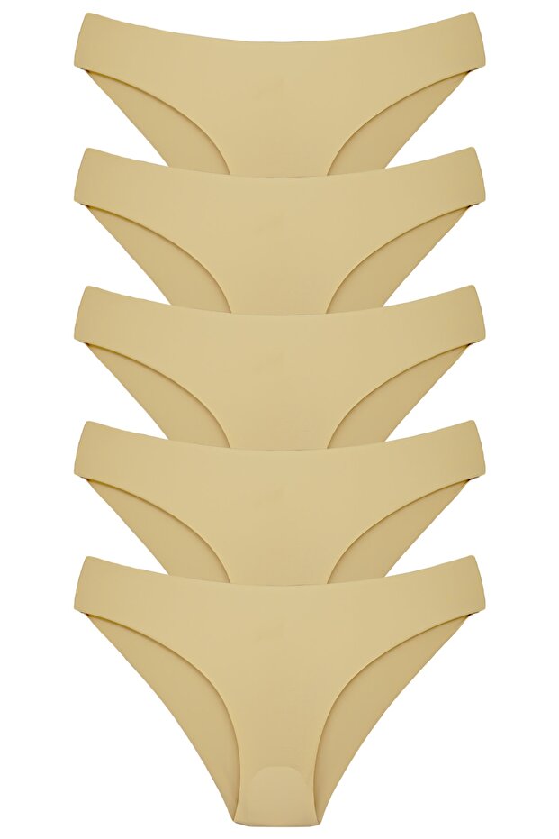 5-Piece Interlock Fabric Laser Cut Seamless Non-Marking Slip Women's Panties
