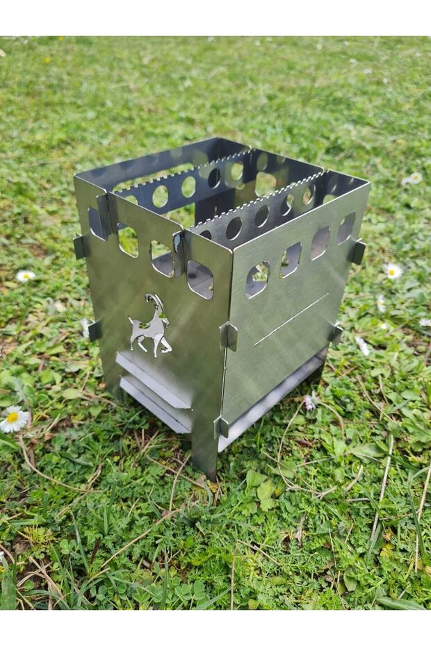 Kamp Ocağı-paslanmaz Inox Ateş Kutusu (çantalı)-ateş Kutusu-firebox-katlanır Mini Kamp Sobası - 1