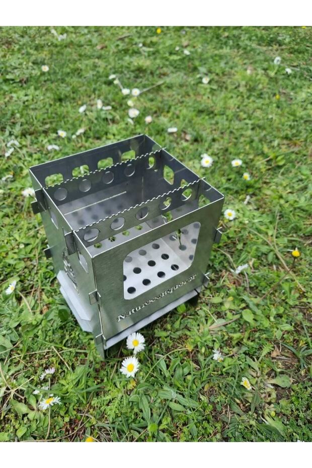 Kamp Ocağı-paslanmaz Inox Ateş Kutusu (çantalı)-ateş Kutusu-firebox-katlanır Mini Kamp Sobası - 4