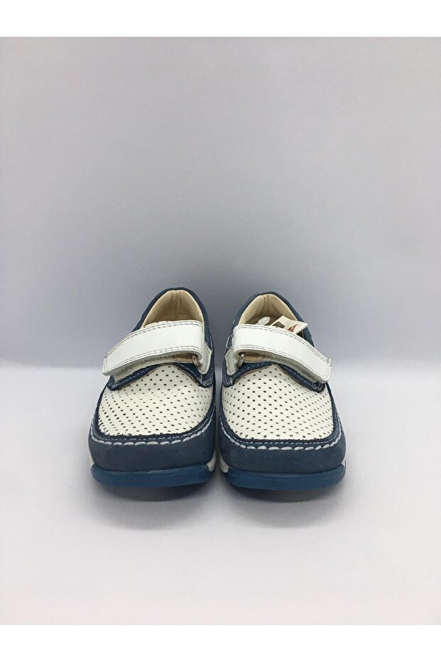 Çocuk Ayakkabı 0116 - Kot Nubuk Beyaz Deri - 4